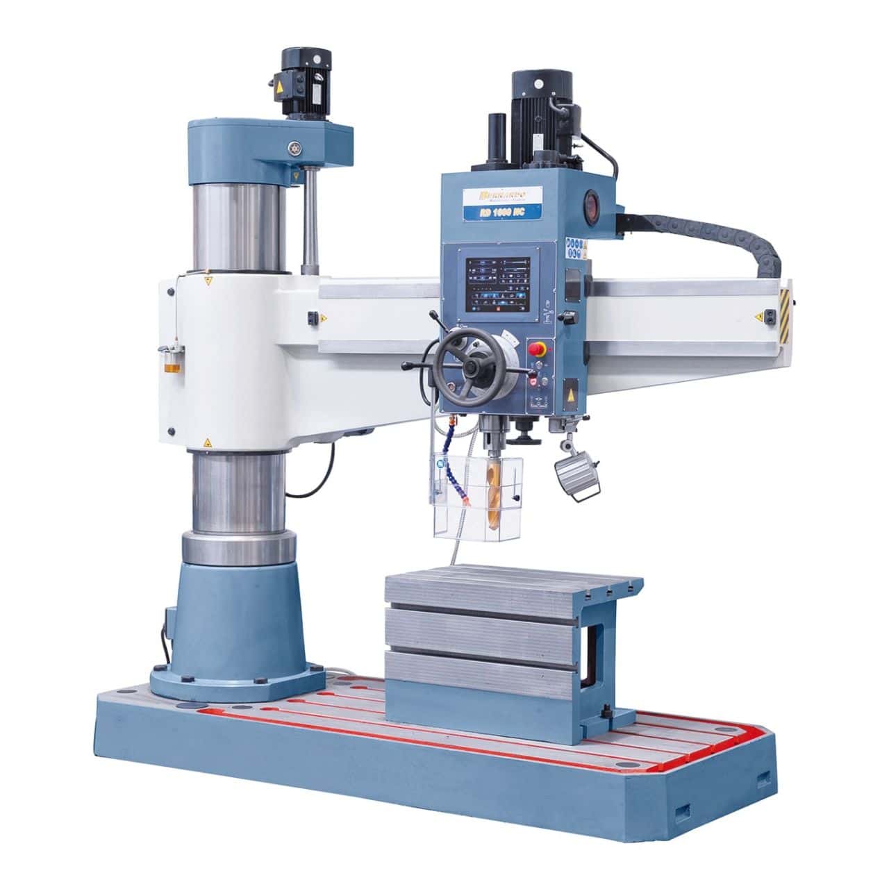 Trapano radiale Bernardo RD 1600 x 60 NC Vario con touchscreen, velocità variabile continua, servo motore per avanzamento mandrino e robusta struttura industriale