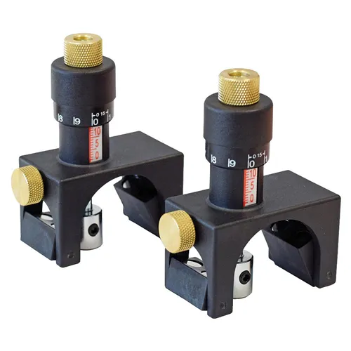 Set di 2 calibri magnetici IGM con scala micrometrica per la registrazione precisa dei coltelli nel portacoltelli di piallatrici a filo e spessori.