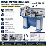 Torno Bernardo Hobby 800 G / 230 V – compacto y preciso