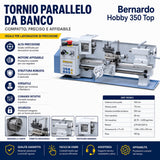 Torno para metal Bernardo Hobby 350 Top compacto 230 V