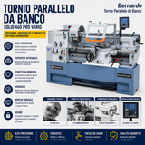 Torno para metal Bernardo Solid 460 x 1000 Pro Vario