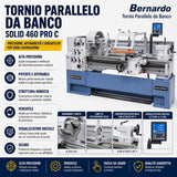 Torno para metal Bernardo Solid 460 x 1500 Pro con visualizador digital 3 ejes