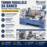 Torno para metal Bernardo Solid 460 x 1000 Pro con visualizador digital 3 ejes
