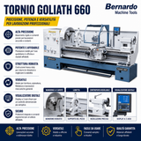 Torno para metal Bernardo Goliath 660 x 1000 con DRO digital 3 ejes