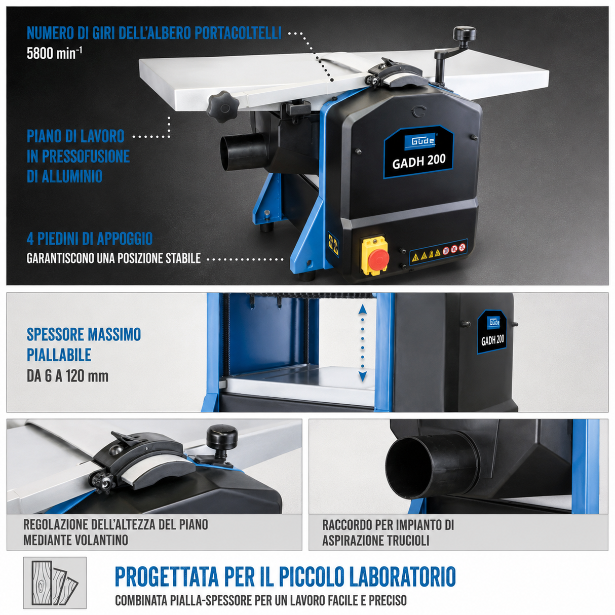 Cepilladora-regruesadora Guede a espesor GDH 330
