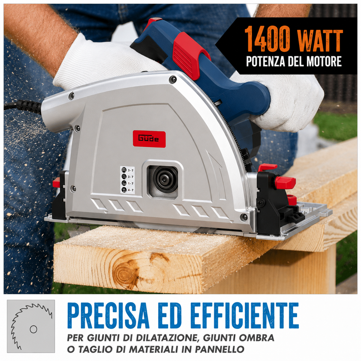 Sierra circular manual Guede 1400 KE juego
