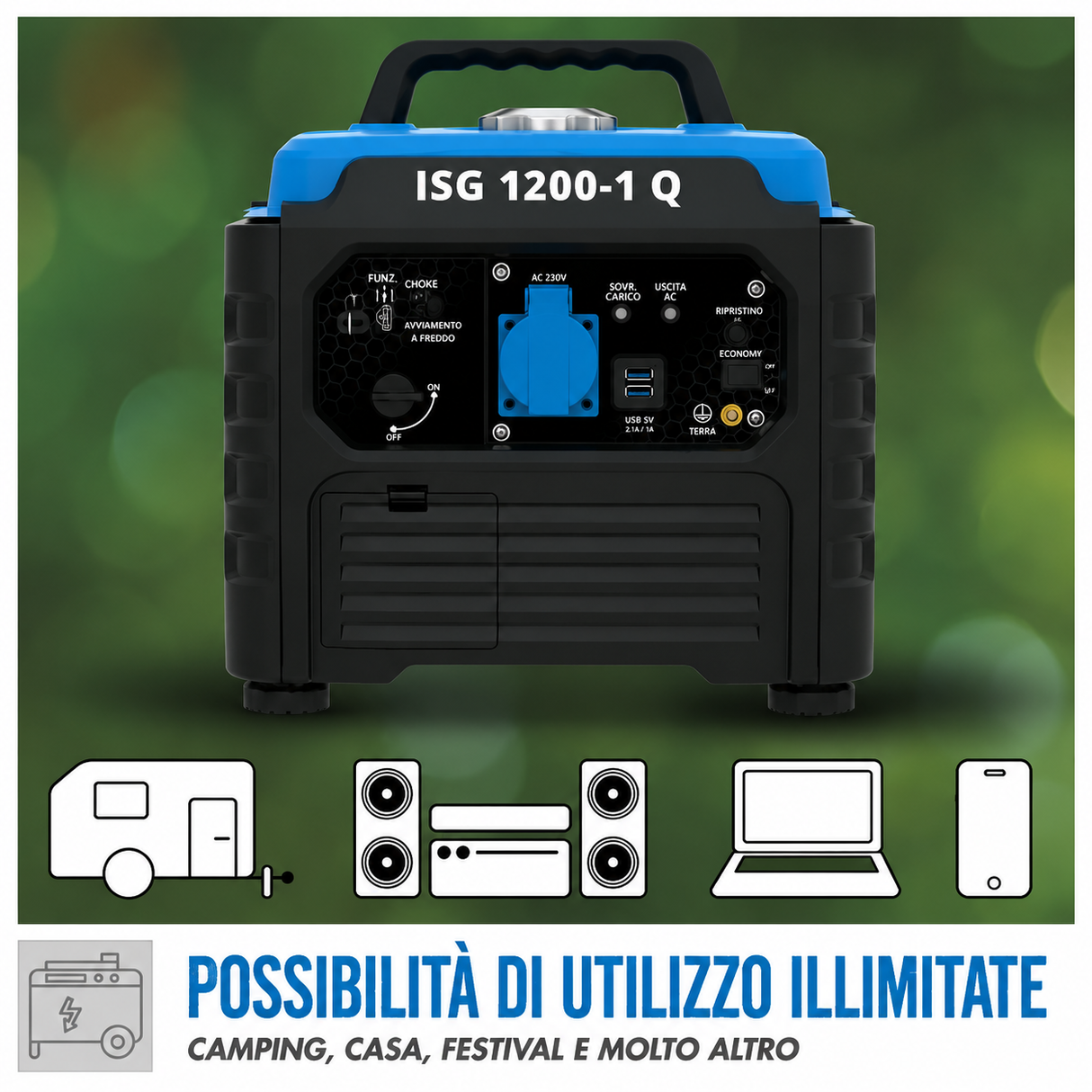 Generatore di corrente Guede di corrente inverter 1200 W ISG 1200-1 Q