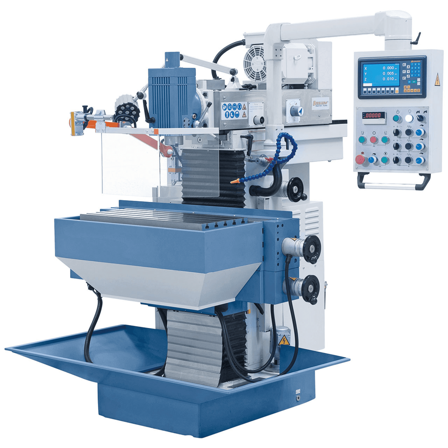 Bernardo Fresatrice da attrezzeria universale WFM 850 Servo con tavola da 800 x 450 mm, servo motori, vite a ricircolo di sfere e display digitale a 3 assi ES-12 H.