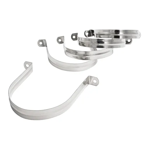 Ganci in acciaio inox IGM per il fissaggio di tubi flessibili da 100 mm a soffitto o a parete. Confezione da 5 pezzi, elementi di fissaggio non inclusi.