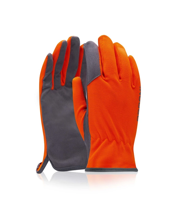 Guanti da lavoro ARDON® SIENOS con palmo in pelle sintetica PU e dorso in nylon/spandex, certificati EN388:2016, disponibili in vari colori e misure.