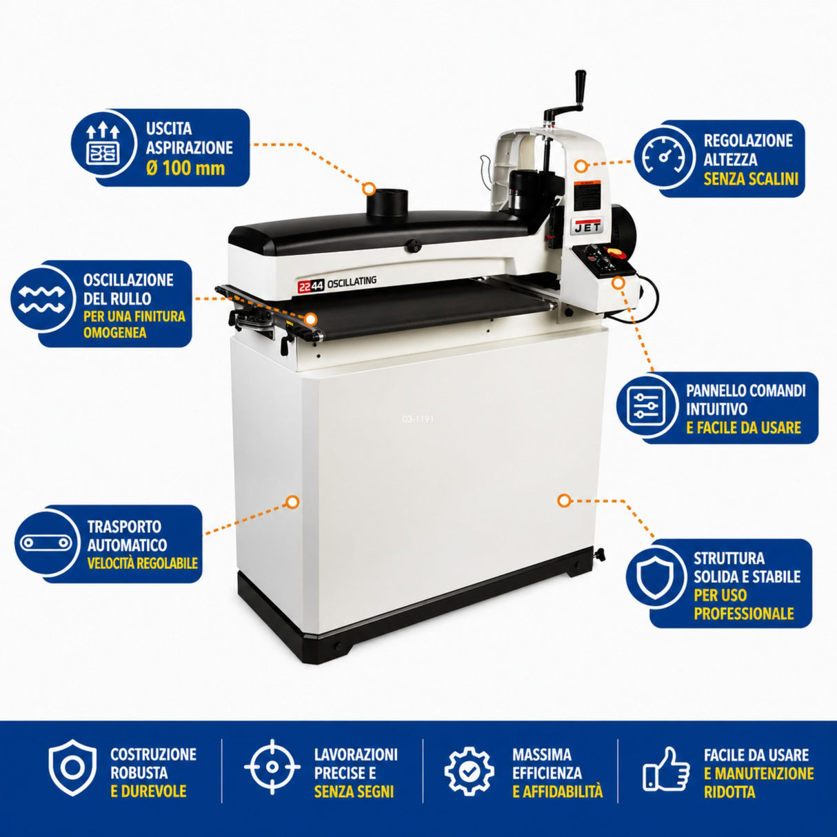 Calibradora Jet JWDS-2244OSC calibradora a cilindro oscilante 1120 mm