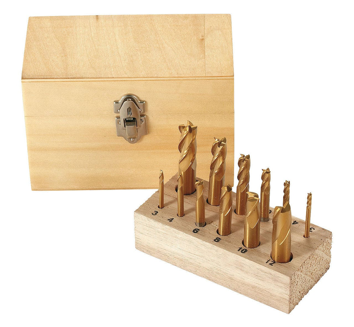 Kit fresa con codolo, rivestimento in stagno, 12 pezzi