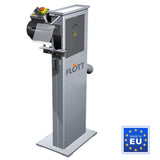 Macchina per sbavatura Flott BEM 250 Plus 400 V con motore da 2,1 kW, doppia velocità, spazzola in acciaio da 250 mm e attacco per aspirazione Ø 80 mm.