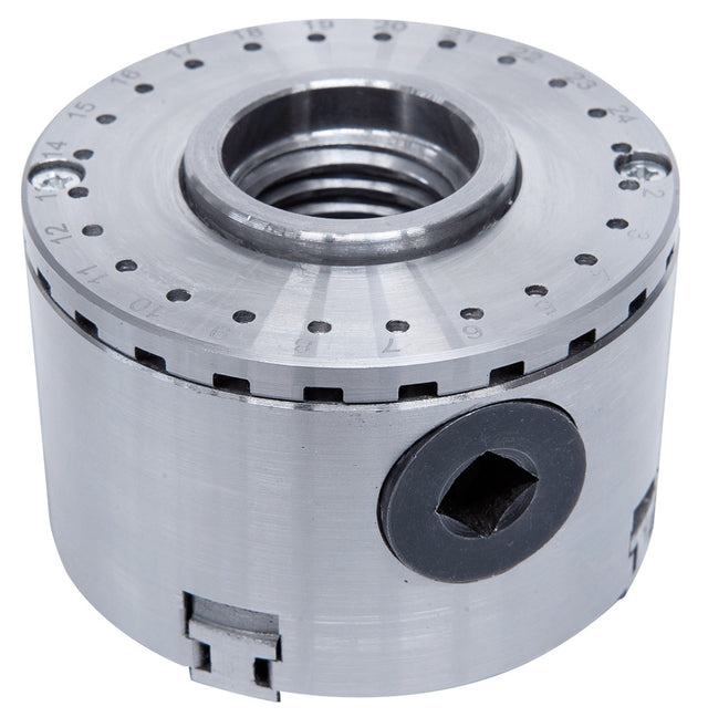 Piastra di indicizzazione compatibile con mandrino M70, ideale per posizionamenti angolari precisi e lavorazioni ripetibili su tornio.