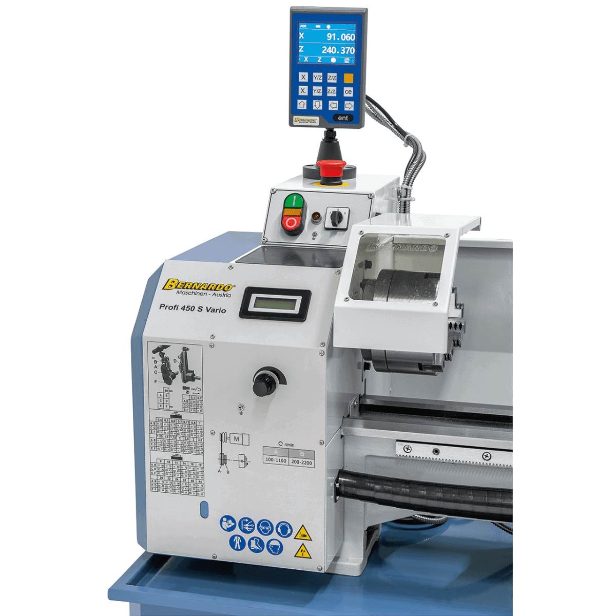 Tornio Bernardo Profi 450 S Vario 230V con DRO 2 assi DT40