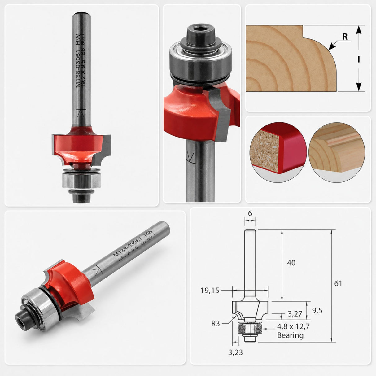 Fresa IGM M138 per arrotondare bordi