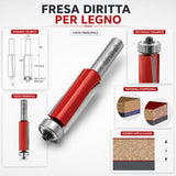 Fresa a candela IGM M107 per rifilare a filo con taglio elicoidale discendente