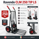 Carrello portapacchi Ravendo CLM 250 TIP LS – sistema Tip-Let, portata 250 kg