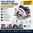 Sega circolare Güde KS 55-1300 da 1300W, potente e precisa, ideale per tagli rapidi e puliti su legno e materiali simili con elevata maneggevolezza.