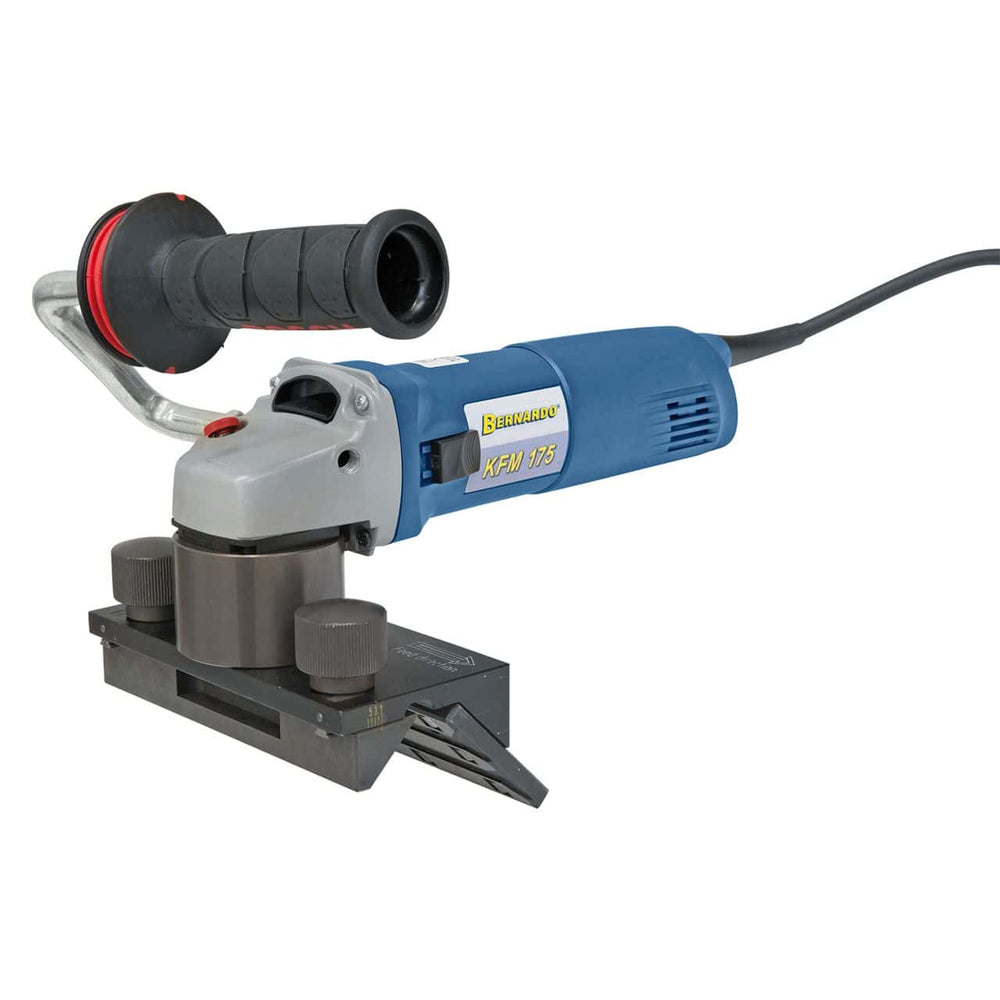 Bernardo Smussatrice KFM 175 con guida da 175 mm e inserti in metallo duro, ideale per smussatura bordi e preparazione saldature su acciaio e alluminio.
