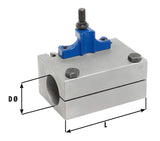 Supporto intercambiabile con un inserto prismatico diam. 40 x 120 mm per le dimensioni B