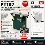 Pialla a filo e spessore Record Power PT107 con albero a spirale e kit ruote
