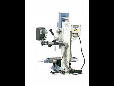 Taladro-fresadora Bernardo KF 16 Vario con DRO DT 40 a 3 ejes – perforación Ø 16 mm, fresa frontal Ø 50 mm, mesa 400 × 120 mm, cabezal inclinable -90°/+90°, motor 0,5 kW, 230V monofásico, peso 60 kg