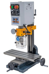Trapano-fresatrice M4P MD 10 L / 230 V, vista laterale destra con volantini della tavola a croce