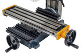Tavola a croce 460 x 120 mm con cave a T, guide a coda di rondine e volantini della trapano-fresatrice M4P MD 18 L / 230 V